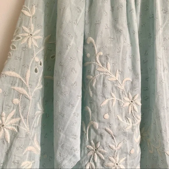 LoveShackFancy Light Blue Puff Sleeve Blouse - Picture 7 of 13